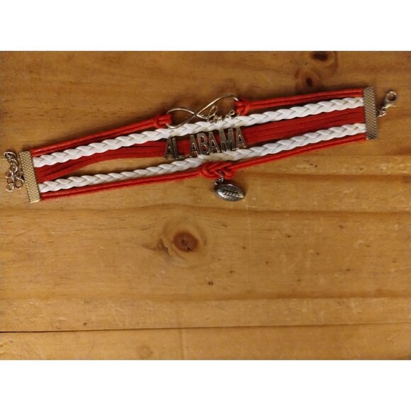 Draft Alabama Football Charm Bracelet | Rope Braided Love Sports Dangle Bracelet - Picture 3 of 6